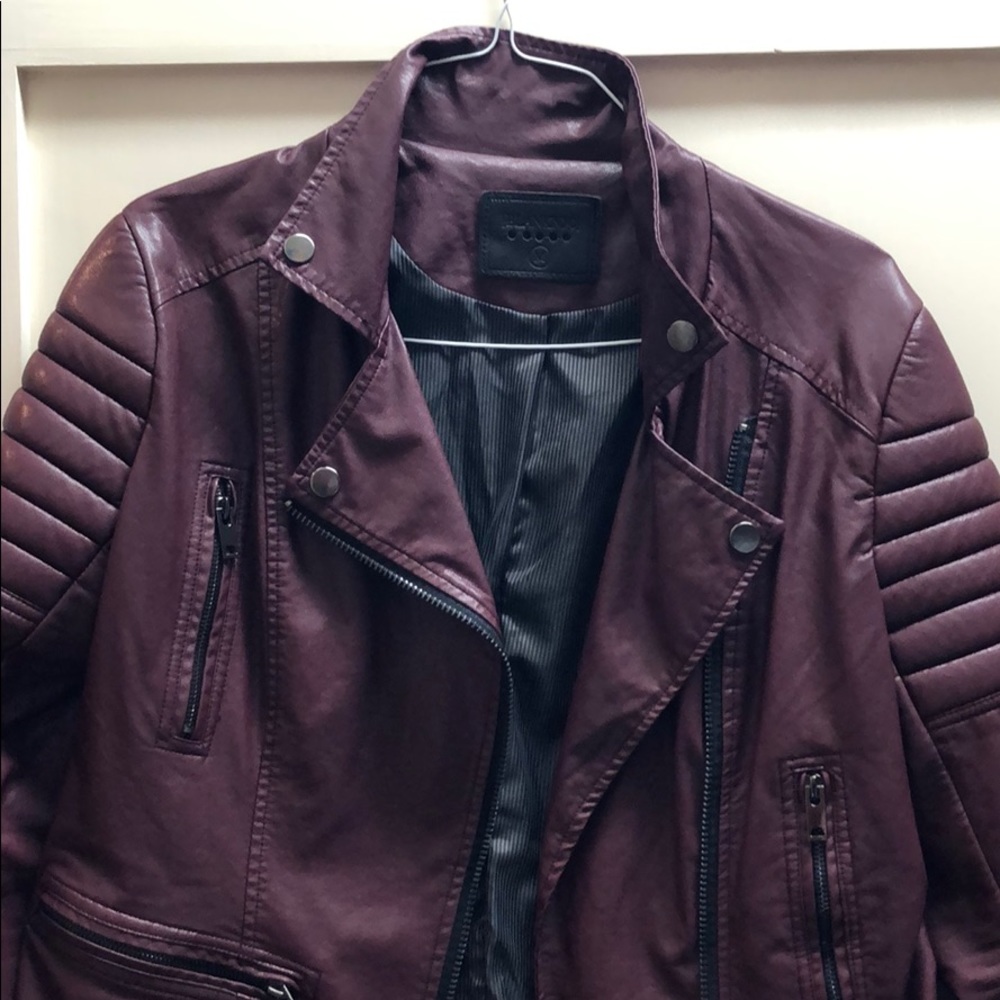 Garnet Faux Leather Jacket Size Medium
